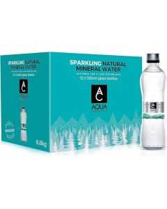 *Glass 330ml* Aqua Carpatica Sparkling Glass Bottle Natural Mineral Water 330ml x 12