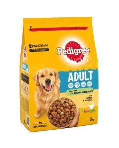 Pedigree Dry Complete Adult Dog Food With Chicken & Vegetables 3kg Best Before 30/03/2025