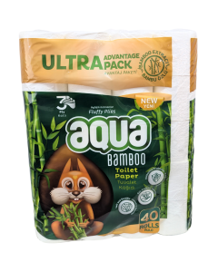 Aqua Bamboo Toilet Paper 3Ply  40Rolls Ultra Advantage Pack