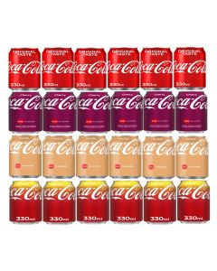 Wholesale Supplier Coca Cola Mix Case: Original Taste, Cherry, Vanilla, Lemon 330ML x24