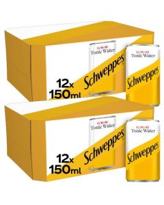 Wholesale Supplier Schweppes Slimline Tonic Water (2x12pk) 150ml x 24 BBE 04/2024