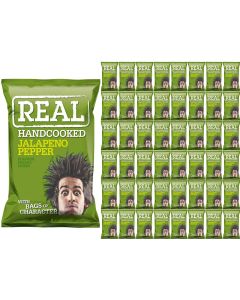 Real Hand Cooked Jalapeno Pepper Potato Crisps 35g x 48