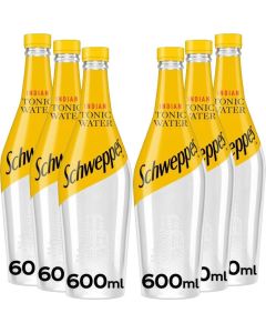 Wholesale Supplier Schweppes Tonic Water Glass Bottle 600ml x 6 BBE 31/10/23