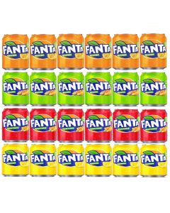 (Pack of 24) Fanta Mix Case 330ML: x6 Orange, x6 Exotic, x6 Fruit Twist, ,x6 Lemon