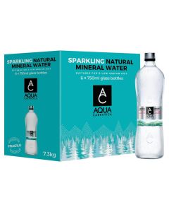 *Glass 750ml* Aqua Carpatica Sparkling Glass Bottle Natural Mineral Water 750ml x 6